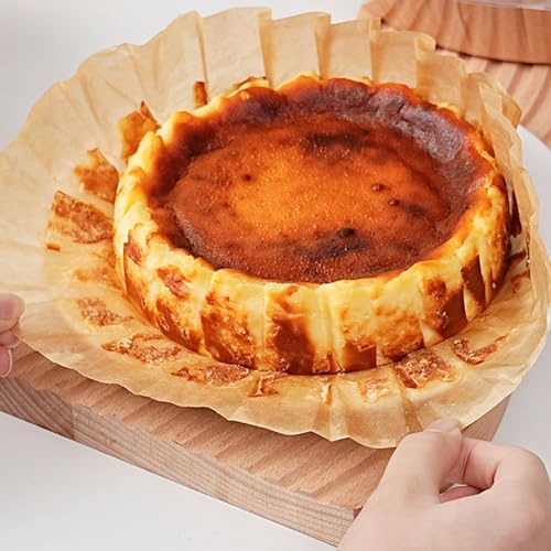 100PCS Basque Cheese Cake Paper, 4 Inch Round Parchment Paper, Non-Stick Basque Cake Liner Disposable for Cake Pan, Air Fryer, Microwave, Oven - color: Natural, size: 4inch