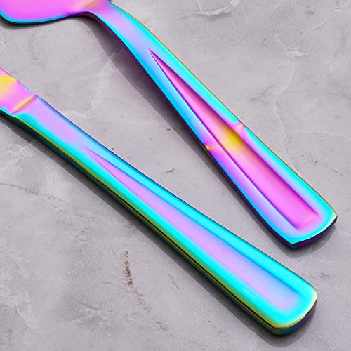 GoGeiLi Rainbow Stainless Steel Wedding Cake Cutting Set - color: Rainbow