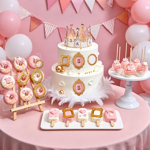 6 Pcs Picture Frame Silicone Molds, Letter Mold and Numbers Molds Kit - color: 6 Pcs Picture Frame & Letter & Number Mold, Pink