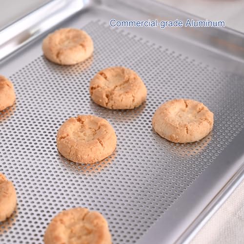 HARDURA Aluminum Perforated Baking Sheet Pan 18"L X 13"W X 1"H, 6Packs - size: 18" x 13", style: 6PACK Perforated