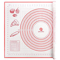 Extra Large Silicone Pastry Mat, Baking Mat with Measurement, Kitchen Counter Mat for Fondant, Rolling Dough, Pie Crust, Pizza and Cookies - Oven Liner Mat/Kneading Matts, 24" x 32", Red - size: 24"L x 32"W