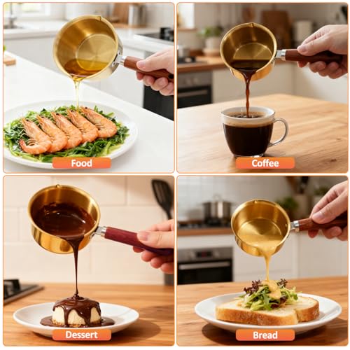 Mini Butter Warmer 2-Pack, 10 oz 304 Stainless Steel Saucepan
