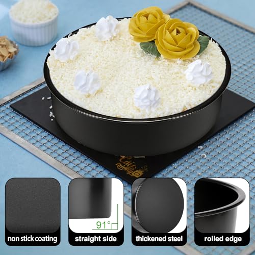 AWTBDP 6 Inch Cake Pans,3PCS Smash Cake Pans with 100PCS Parchment Paper - size: 6 inch, 3-pack