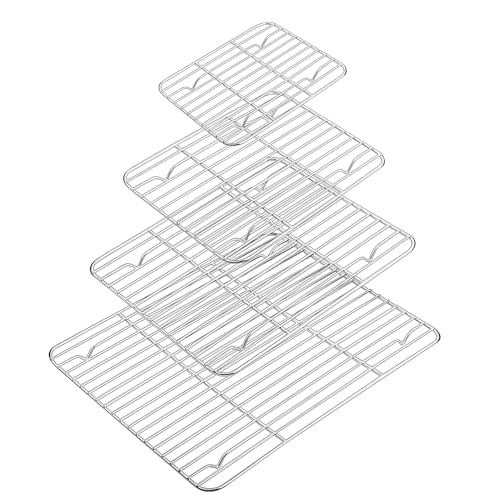 4 Piece Cooling and Baking Rack Set, Stainless Steel
