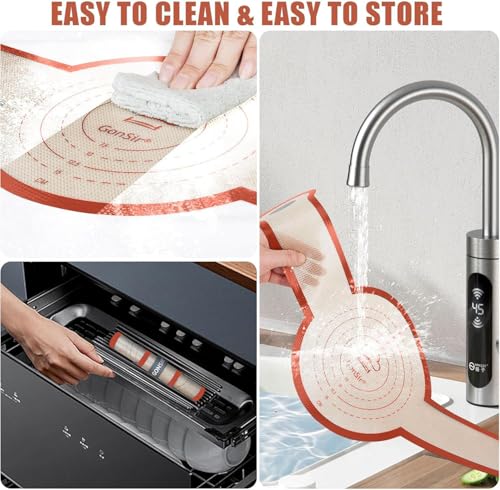 Silicone Bread Sling, 2Pcs Silicone Baking Sling with Longer Handles, Non-Stick & Easy Clean Dutch Oven Baking Mat to Transfer SourDough Easily, Reusable Bread Mat Set - color: 2 Pcs Red Round