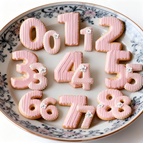 ZADE Number Cookie Cutters 9 Pcs, 4 Inch Stainless Steel Number Cookie Cutters Set, Numbers 0-8 (6 Reverses to 9) Cookie Fondant Dough Kitchen Baking for Birthday Holiday Family Party - color: 4 INCH-9PCS Number