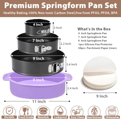 Springform Pan Set of 3 Nonstick Spring Form Pan for Cheesecake