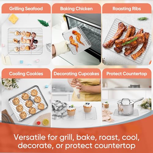 Homikit 2 Pcs Cooling Rack, 9.7 x 7.5 Inch Stainless Steel Wire Rack - size: 9.7*7.5 Inch