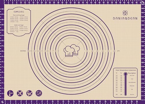 DANIA & DEAN 28"x20" Extra Thick Silicone Baking Mat for Pastry and Bread - color: Purple, size: 28"L x 20"W