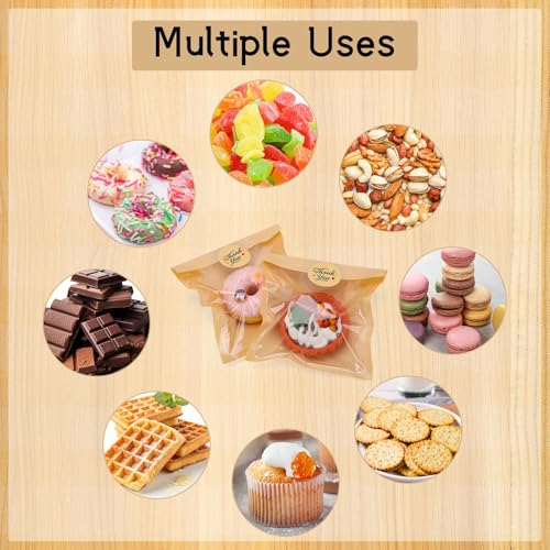 120 Pack Cookie Bags with Stickers, 5.7×6.5 In Paper Bakery Bags with Seal - size: 5.7" x 6.5"