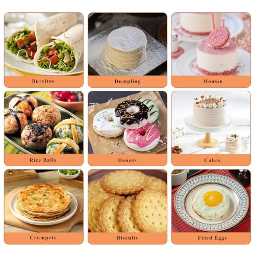 5 Pcs Round Biscuit Cutter Set with Handle - size: Round