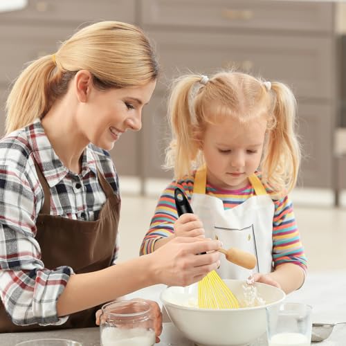 Silicone Whisk,10 Inch Silicone Whisks for Cooking Non Scratch, Kitchen Whisk Heat Resistant (480°F) Perfect for Blending,Whisking,Beating,Mixing.Dishwasher Safe (Yellow) - color: Yellow