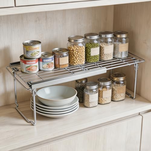 Orgneas Expandable Freezer Shelf Cooler Shelf Organizer 15.8"-22" - color: Thickened Expandable 2Packs