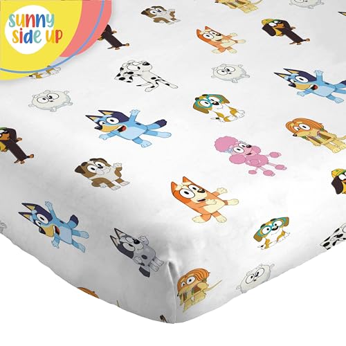 Sunny Side Up Bluey & Friends Full Sheet Set - 4 Piece Kids Bedding Set Includes Pillow Cover - Super Soft Microfiber Sheets - color: White - Bluey, size: 4 Piece Full