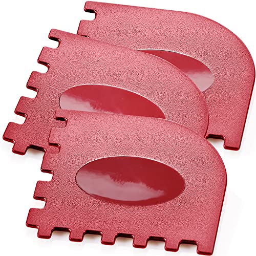 3 Set Plastic Grill Pan Scraper Tool for Griddle Cleaner and Cast Iron Accessories - Kitchen Cleaning Tool Kit - style: Grill scraper, Red