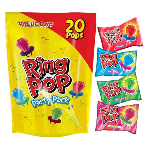 Ring Pop Halloween Candy Lollipops, Bulk Variety Pack, 20 Ct Bags - size: 20 Count Bag (Case of 12)