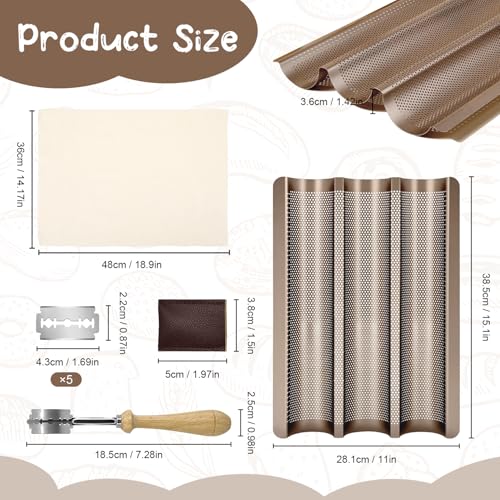 Baguette Bread Pan, Perforated French Bread Tray