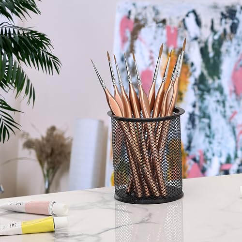 Mr. Pen- Detail Paint Brushes Set, 9 pcs, Rose Gold - color: Rose Gold