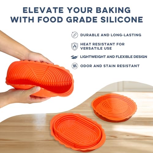 Cultures for Health Silicone Banneton Bread Proofing Basket | Complete Non-Stick Set of Two | 9-Inch Round & 10-Inch Oval Sourdough Proofing Basket | Ideal for Sourdough and Bread Baking Easy to Clean