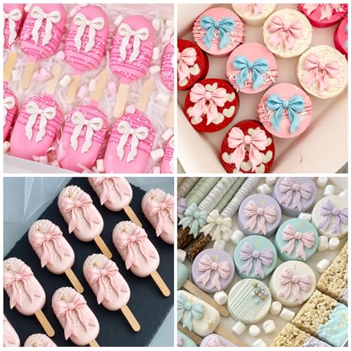 Bow Chocolate Silicone Molds, 9 Cavities Bowknot Coquette Fondant Mold - style: Bow-9 Cavities