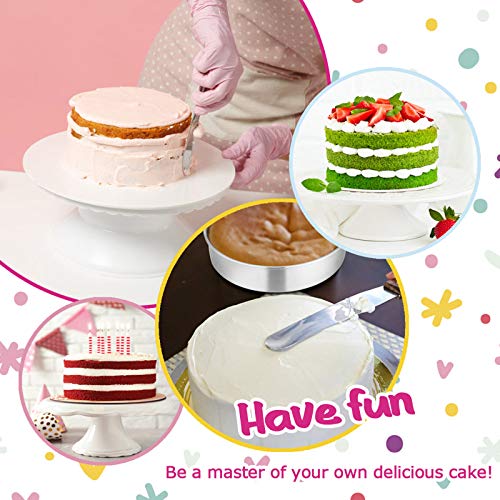 E-far 6 Inch Cake Pan Set of 3, Stainless Steel Round Smash Cake Baking Pans Tins, Non-Toxic & Healthy, Mirror Finish & Dishwasher Safe - size: 6 x 2 Inch