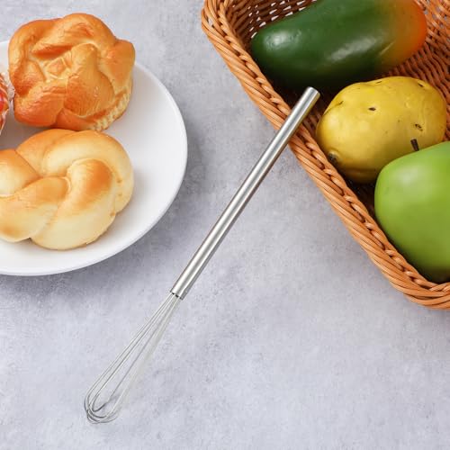 Small Whisk, 9.8in Stainless Steel Whisk Tiny Skinny Whisk for Cooking Whisking Blending Beating Stirring - size: Round Head