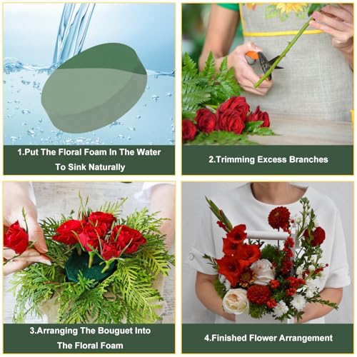 IHDYPPEW 10 PCS Superior Floral Foam Blocks, 6.5 Inch Large Dry Green Foam for Flower Arrangements Exquisite Flower Arrangements- Round Oasis Foam Blocks for Florists and Craft Lovers - size: 10 PCS 6.5 Inch