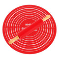 uxcell 6.7 Inch Silicone Rolling Pin and Pastry Baking Mat Set Small Dough Roller with Wood Handle for Pizza Pastry Fondant Home Kitchen, Red - color: Red