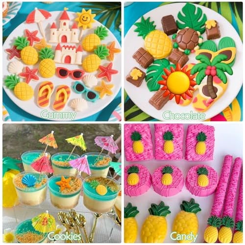 2Pcs Summer Beach Chocolate Silicone Molds Candy Chocolate Molds Cake Decor