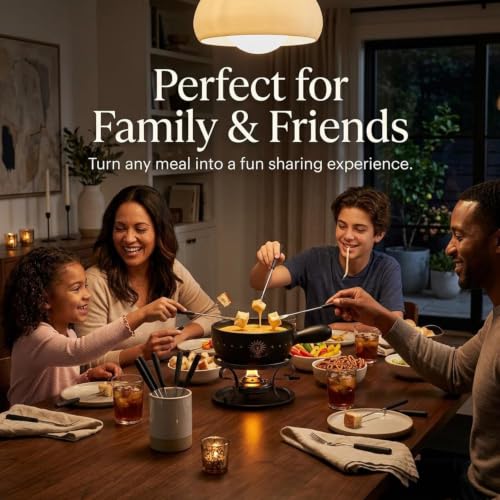 Artestia Ceramic Fondue Pot Set for Cheese & Chocolate