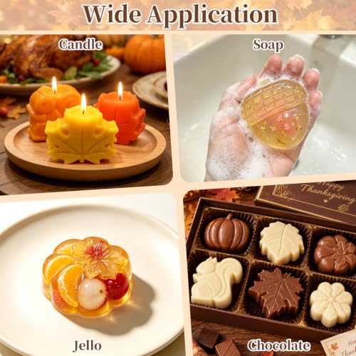 Fall Silicone Molds, 2 Pack Thanksgiving Soap Molds 14 Cavity - color: Thanksgiving Soap Molds