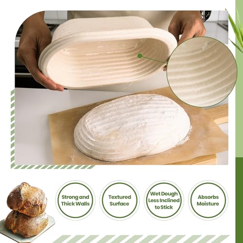 10" Oval Pulp Bread Proofing Basket 6-Pack + 30 Liners Sourdough Banneton - size: 6pcs 10inch Oval