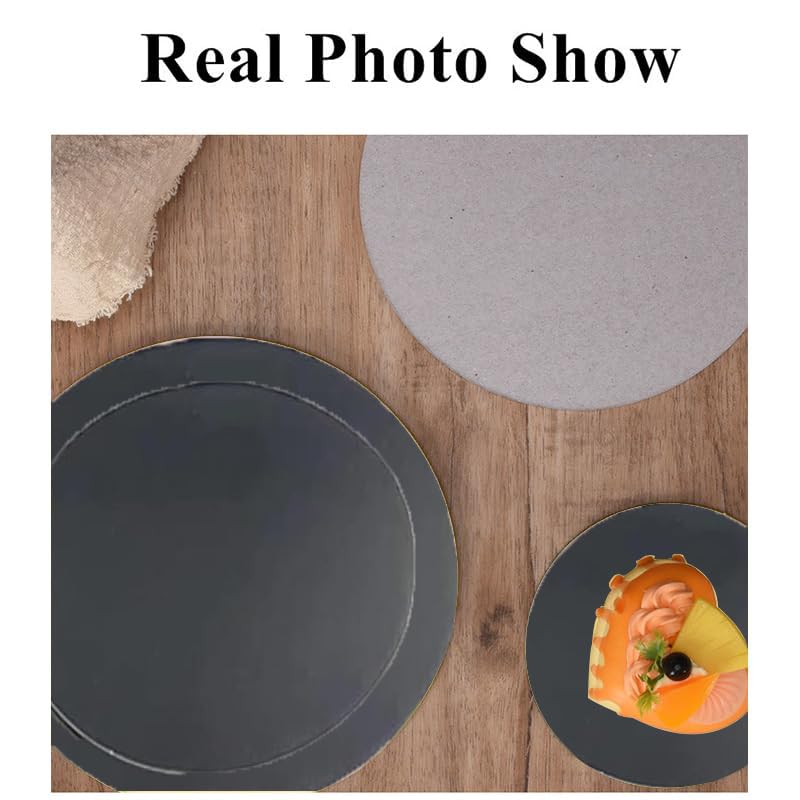 JIYIXhylera12 inch Cakeboard Round,Disposable Cake Circle Base Boards Pizza Plate,Food-Graded Cardboard Cake Rounds Cake Base,Waterproof and Oil-Proof for Cake DIY, Dessert and Crafts Display - color: 20pcs Black