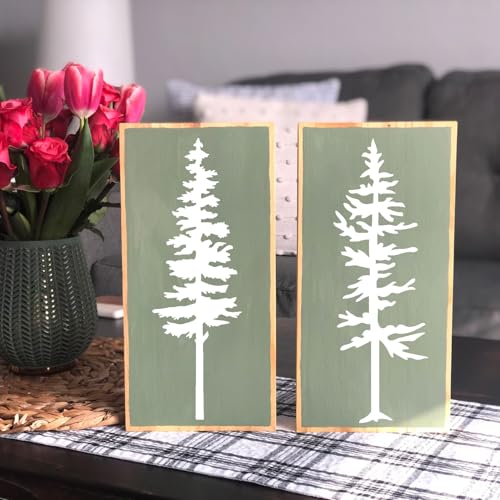 Mountain Stencils Wood Burning Stencils 4"x2" - style: Mountain Tree 4"/50p