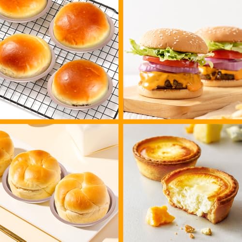 8 Pack Mini Pie Pans, 5 Inch Mini Pie Tins Gold Reusable Round Small Pie Pans, Carbon Steel Tart Pan Nonstick Small Pie Molds Quiche Tins Baking Set with Silicone Oil Brush & Scrubber - color: Gold 5-inch Set of 8