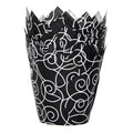 QLSmypkg Muffin Greaseproof paper Baking cupcake cups, 2"(Bottom diameter) x 3-1/2"(Height) Black Fancy Floral Print Tulip Baking Cup Case of 125 pcs (125, Standard) - color: Black Fancy Floral Print