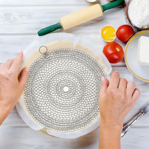 Stainless Steel Pie Crust Weight Chain - Universal 10-inch pie crust protector and baking weight, suitable for dough and pastries, dishwasher safe.