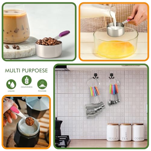 HOTEC 10-Pack Measuring Cups & Spoons Set, Multicolor - color: Multicolor