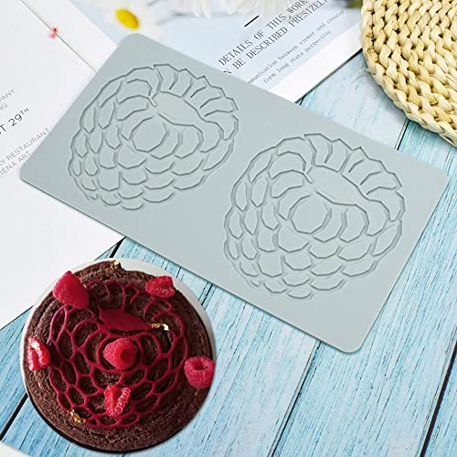 TUKE 3D Hollow Lace Fondant Molds Fruits Leaf Shape Lace Mat Party Cake Decoration Tool Cupcake Mat Silicone Molds for Polymer Clay Chocolate Baking Gummy Mould (Raspberries_9.28x5.2x0.08inch_F) - size: Raspberries_9.28x5.2x0.08inch_F