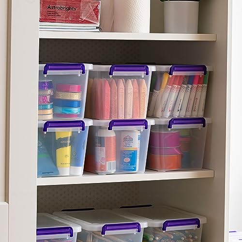IRIS USA Storage Bins with Lids |Made in USA| 5 Qt - (6-Pack) - Clear - color: Clear, size: 5 Qt. - 6 Pack, style: STACK & CARRY