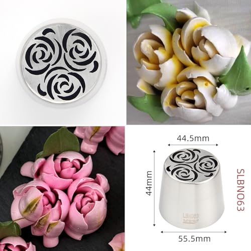 8 Pieces Stainless Steel Extra Large Russian Tulip Icing Tips Kit - color: SILVER SET12