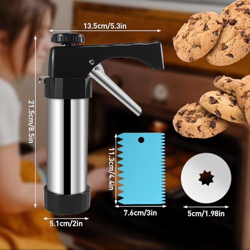 52 Pcs Cookie Press Gun Kit,Stainless Steel Cookies Press Spritz