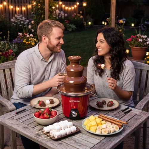 Nostalgia 24-Ounce Chocolate Fondue Fountain - color: Red, size: 3 Tier