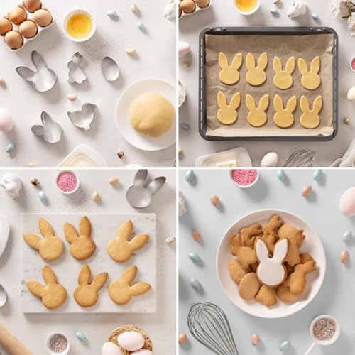 YomiFamily Easter Cookie Cutters Large Set of 6, Great for Kids