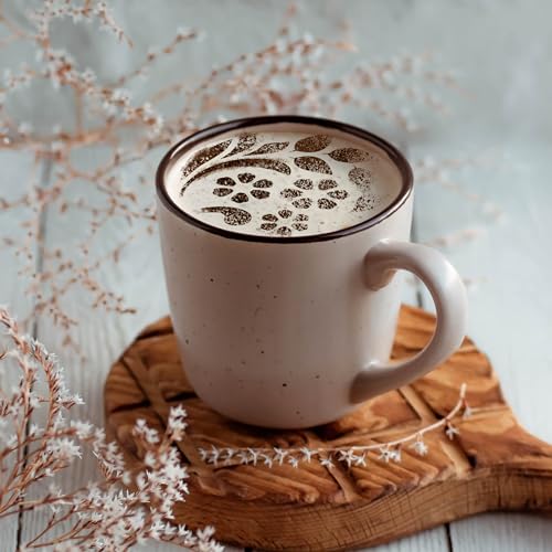 NAKLEO Coffee Stencils and Cookies Decoration 14Pcs 2.8”x2.8” and 4.3”x4.3”, Reusable Plastic Baking Templates, Ornament Pattern Decor, Barista DIY Art Craft, Capuccino Latte Chocolate Cake Biscuit - size: ORNAMENT