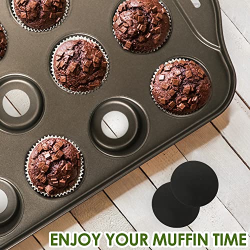 Mini Muffin Pan 12 Cup with Removable Bottom,Nonstick Cupcake Pans for Baking,Mini Muffin Cheesecake Tin for Oven, 12 Cavity Premium Carbon Steel Bakeware for Bite Size Tarts
