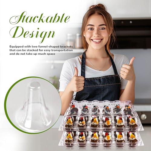 NPLUX Mini Cupcake Containers 20 Pack 24-Count for 480 Treats Stackable