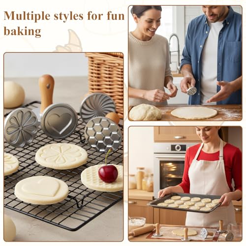6 Pcs Cookie Stamps for DIY Baking, Cake, Pastry, Gift Package
