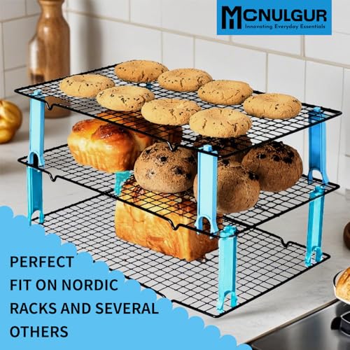 Wire Rack Stacker, Pack of 4 - Organize Your Baking with Space-Saving Ease (Blue, Medium) - color: Blue, size: Medium