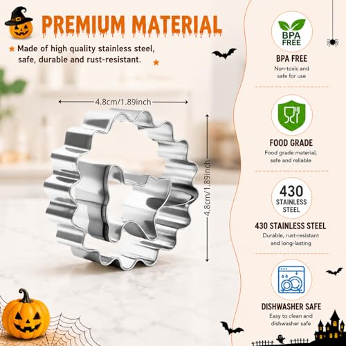 7PCS Mini Halloween Linzer Cookie Cutters Set